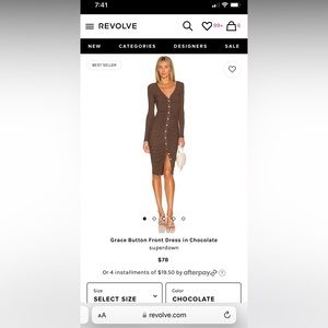 Grace Button Front Dress in Chocolate